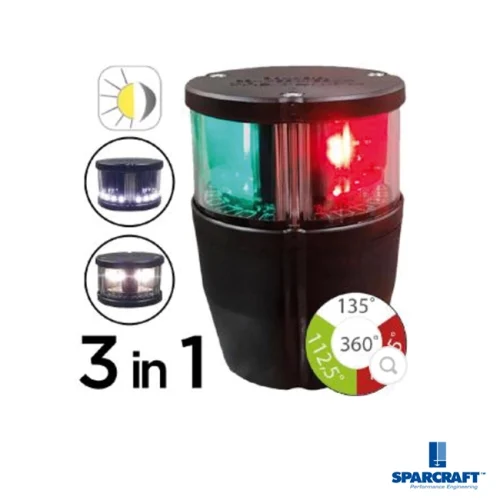 luz-tricolor-combinada-emergencia-sparcraft Luz tricolor + 360º blanca + estroboscópica
